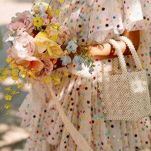 Shrimps Cream Pearl Mini Bag